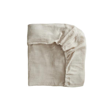 Mushie Extra Soft Muslin Crib Sheet, Fog